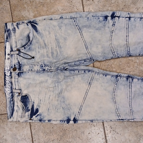{Reason} premium denim Biker Straight Leg Acid Wash mens 36 NWOT - Picture 3 of 8